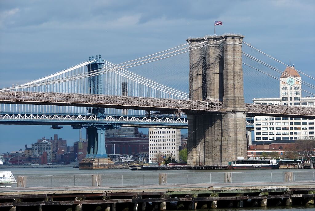 Dwa najbardziej znane mosty Nowego Jorku: Brookliński i Manhattan